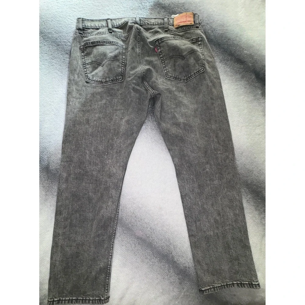 (A8) Levis 502 Regular Fit Tapered Grey Denim Jeans Mens 40x32 Gray Wash